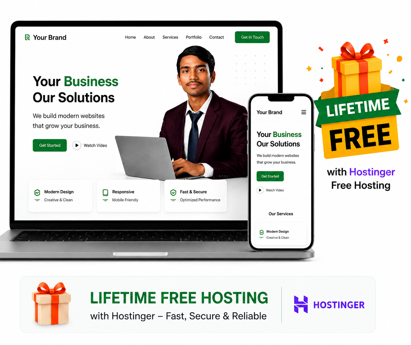 Laptop showing a professional DevoIndia business website
